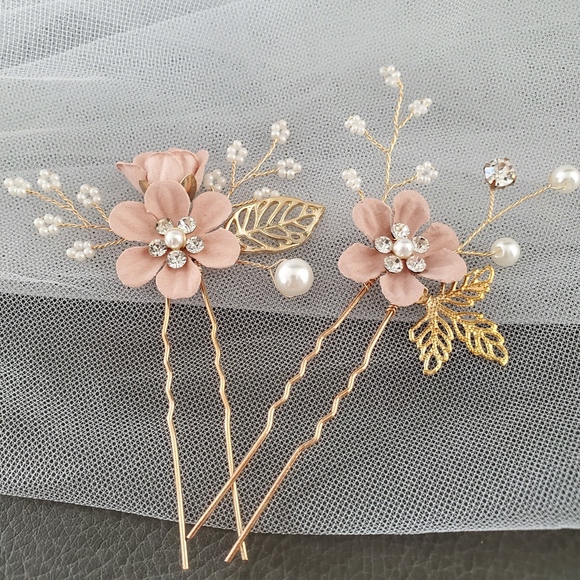 3pcs bridal  Flower Comb Pin hairpiece event gala main image 6